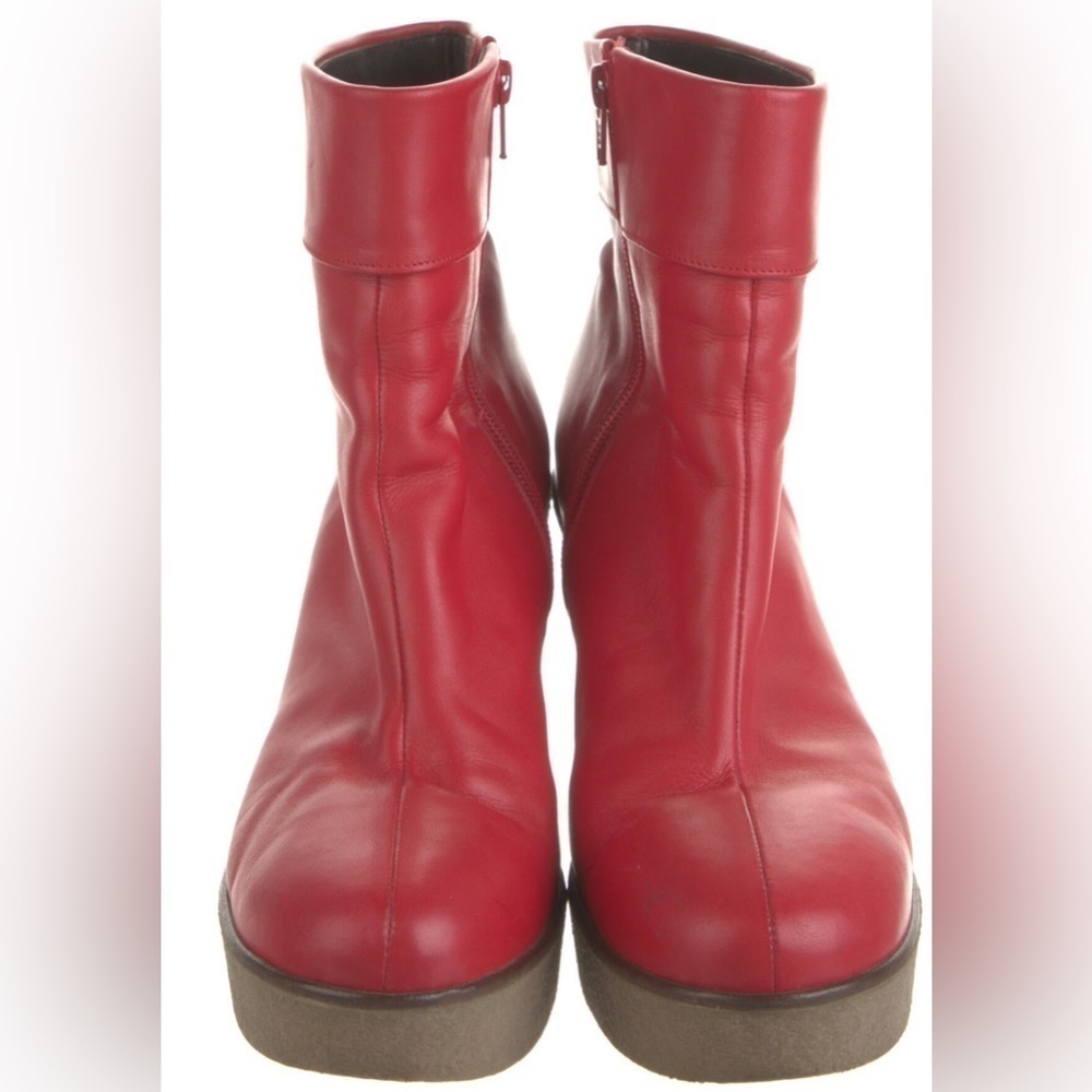 Agnes B. Vibrant Red Ankle Booties